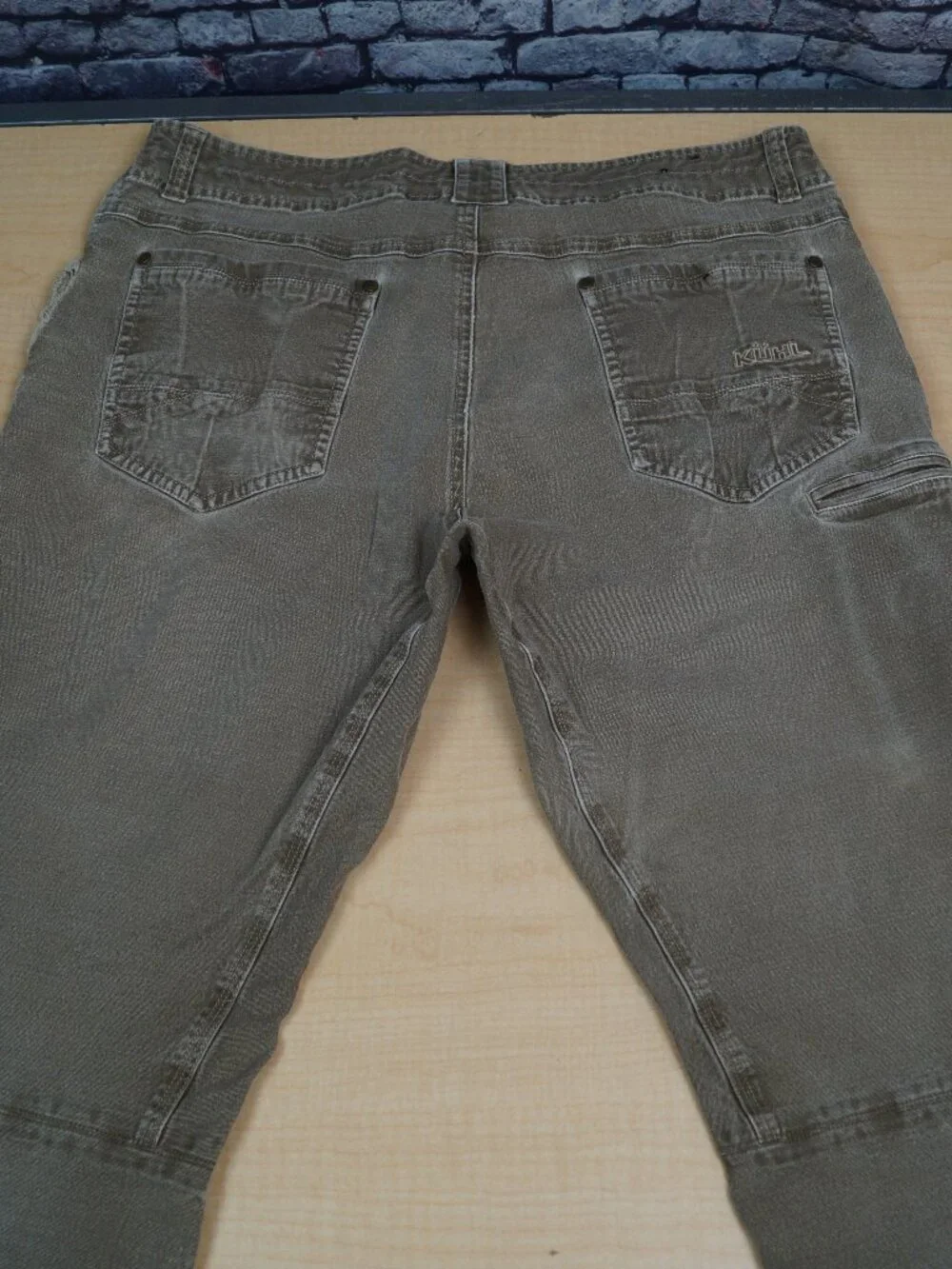 Kuhl Kanvus Jeans Khaki Stretch Canvas Articulated Knees Hiking Mens 36 x 31